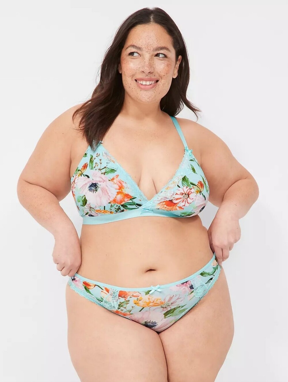 Cacique Floral Light Blue Lace Bralette